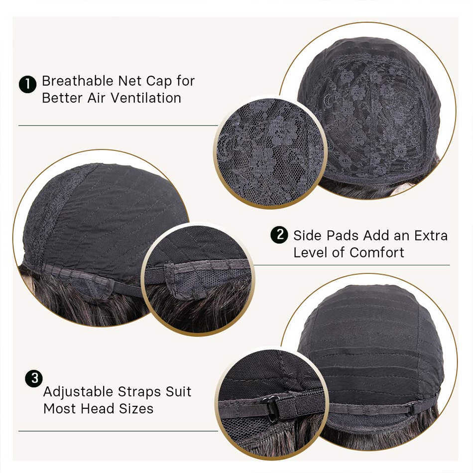 Lace Wigs Straight Wig With Bangs Human Hair Short Bob Wigs For Black Women Full Machine Mad Cheap 30 Inch 100% Human Hair Wigs Fringe Wig Z0613