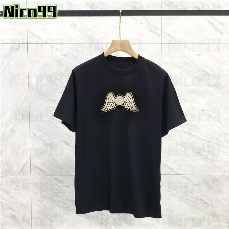 Angels t shirt flocked letters wings printed pattern cotton loose black white hundred with men and women short sleeved, #02
Angels t shirt flocked letters wings printed pattern cotton loose black white hundred with men and women short sleeved, #02
