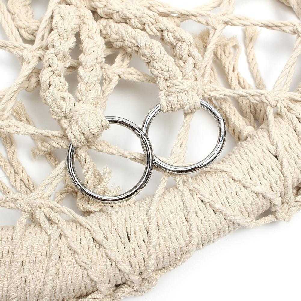 Hammocks Outdoor Hammock Garden Swing Cotton Cord Knitted Hanging Basket Tassel Swing For Leisure Handmade Casual Egg Chairs R230613