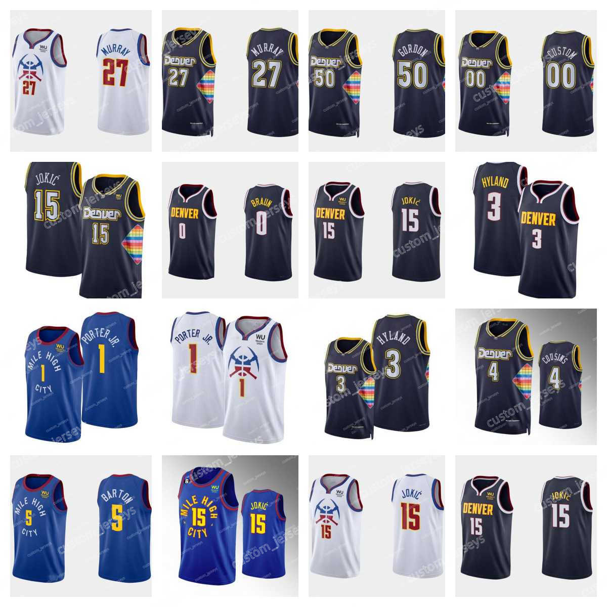 Denver''Nuggets''Men 3 Hyland 27 Murray 4 Cousins 50 Gordon 1 Porter Jr. 5 Barton 15 Jokic Braun 75th Anniversary City''NBA''Basketball Jersey, #8
Denver''Nuggets''Men 3 Hyland 27 Murray 4 Cousins 50 Gordon 1 Porter Jr. 5 Barton 15 Jokic Braun 75th Anniversary City''NBA''Basketball Jersey, #8