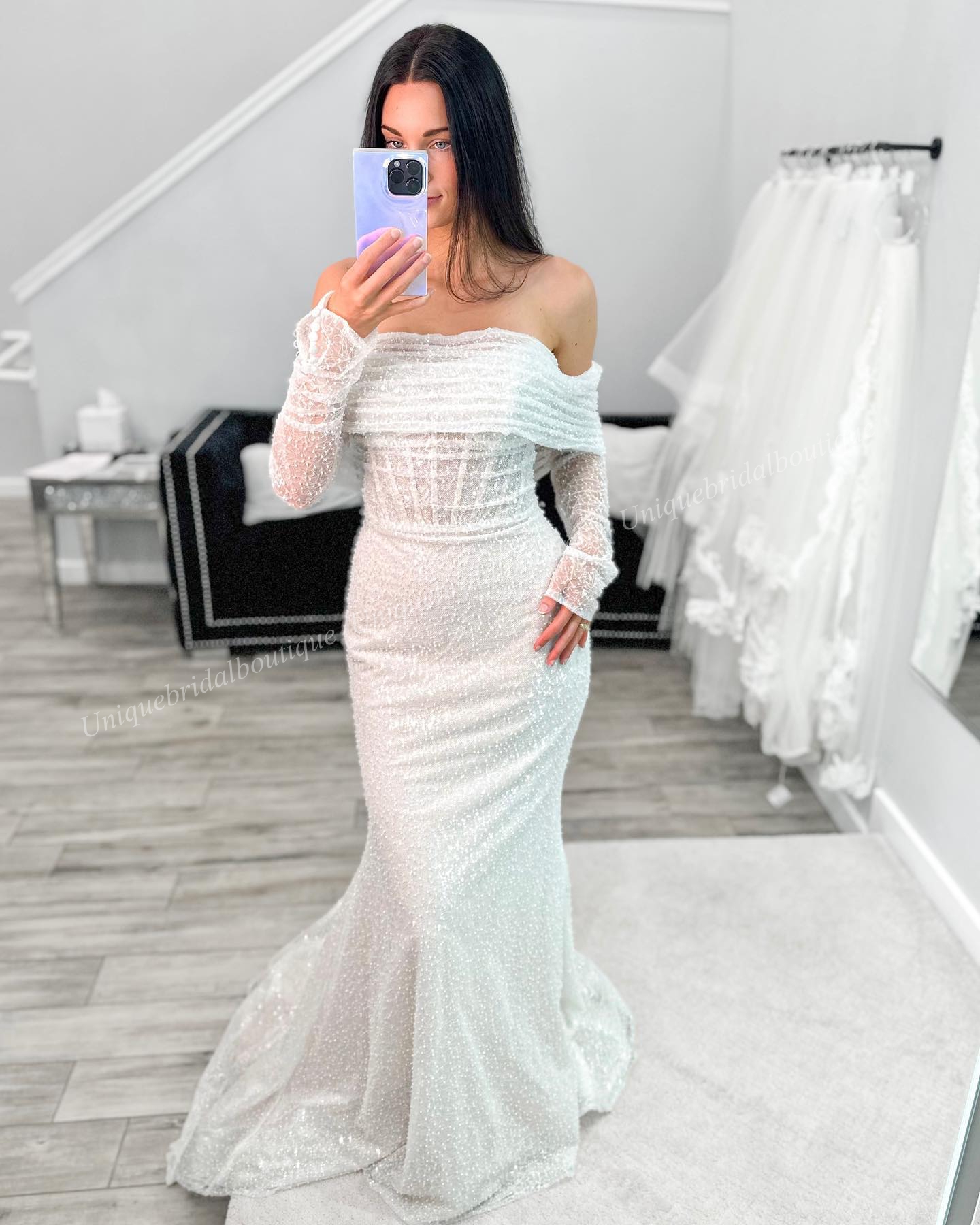 Celestial-inspired Wedding Dress 2026 Wrap Beads Illusion Corset Bridal Rehearsal Reception Engagement Party Night Dance Gown Winter Bride Long Sleeve