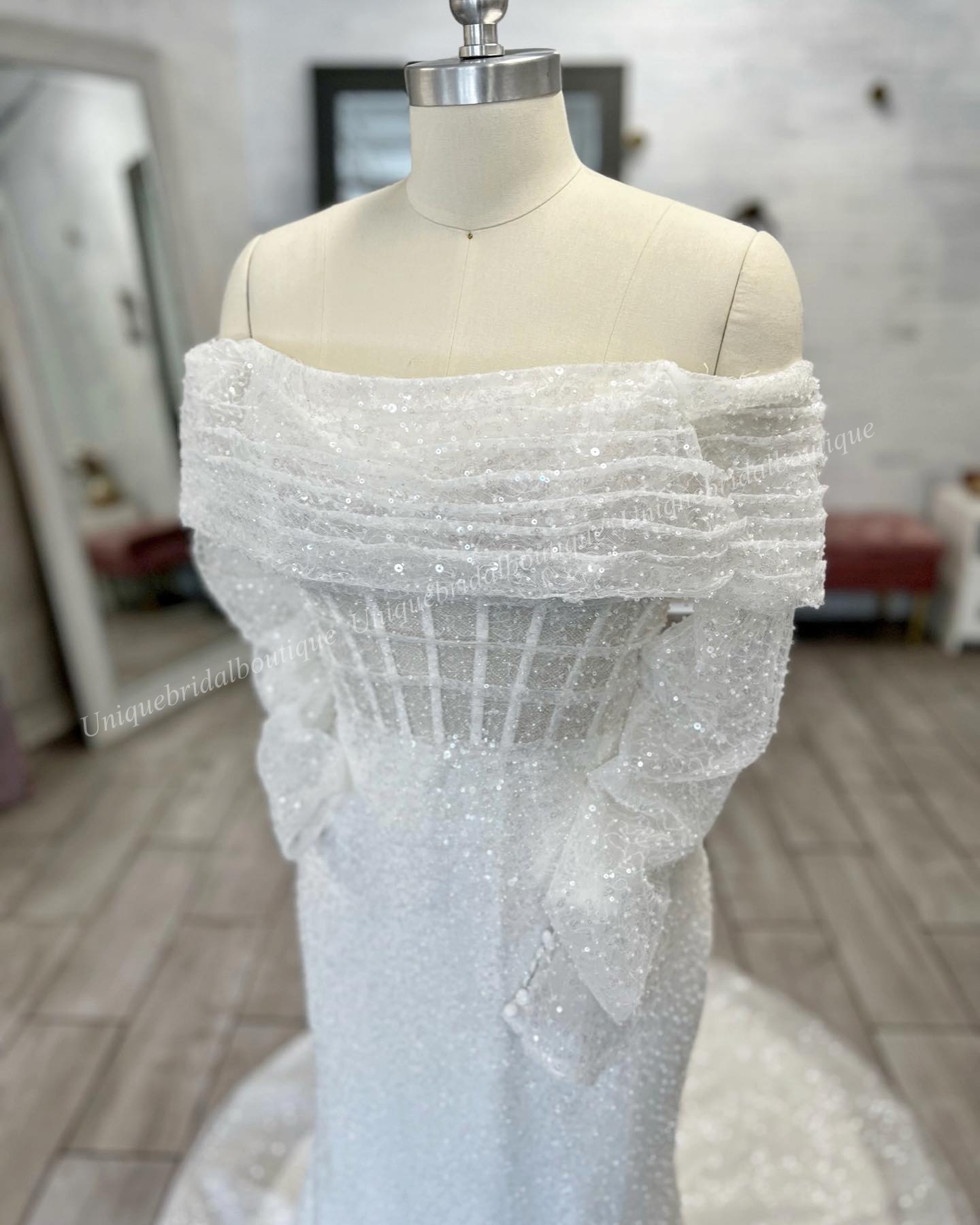 Celestial-inspired Wedding Dress 2026 Wrap Beads Illusion Corset Bridal Rehearsal Reception Engagement Party Night Dance Gown Winter Bride Long Sleeve