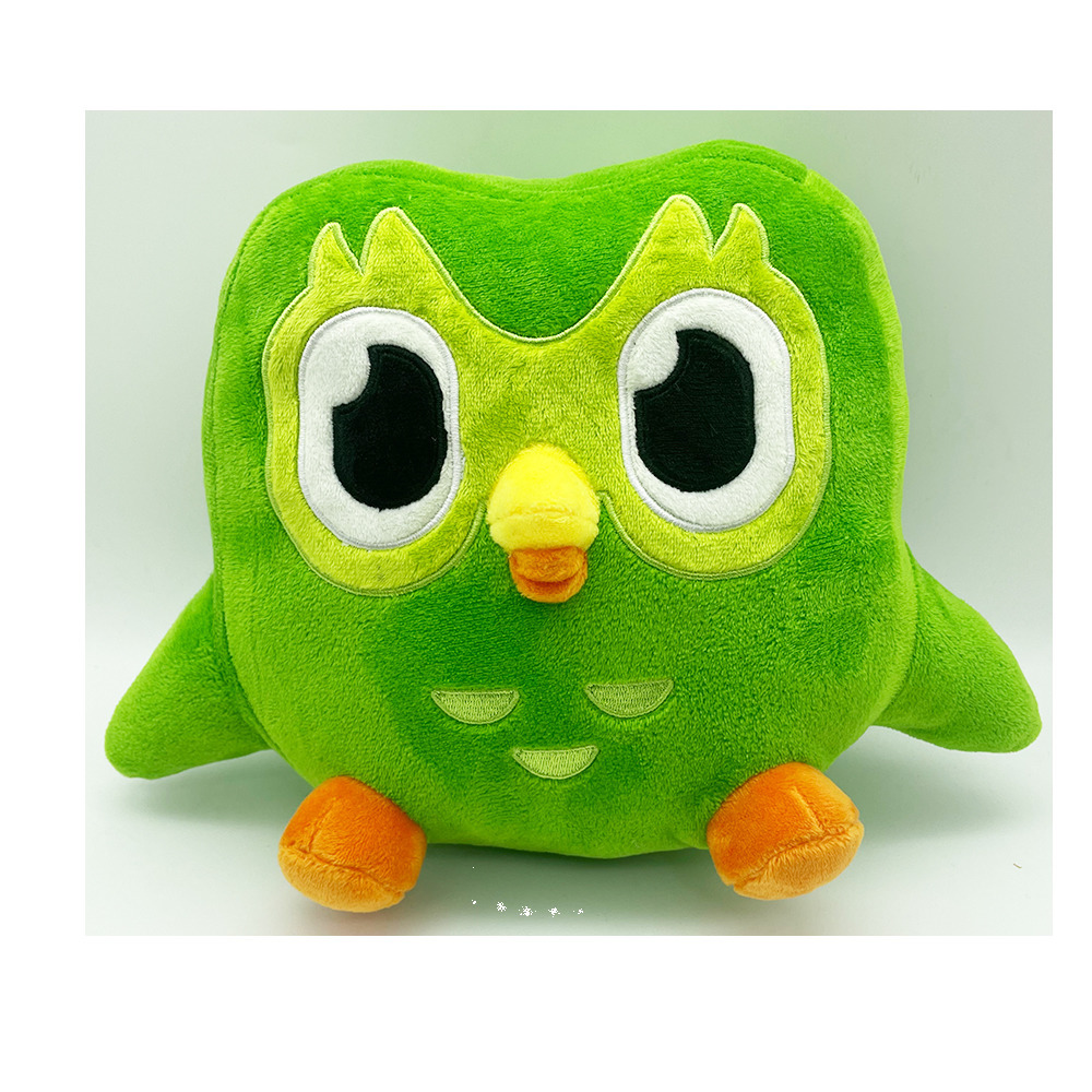Plush Dolls Lovely Green Duolingo Owl Plush Toy Duo Plushie of Duo The Owl Cartoon Anime Owl Doll Soft Stuffed Animal Children Birthday Gift 230612