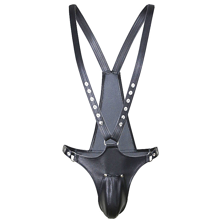 Faux cuir Sexy mâle culotte Costumes pour hommes BDSM harnais de retenue Bondage Gear vêtements noir GN302400336