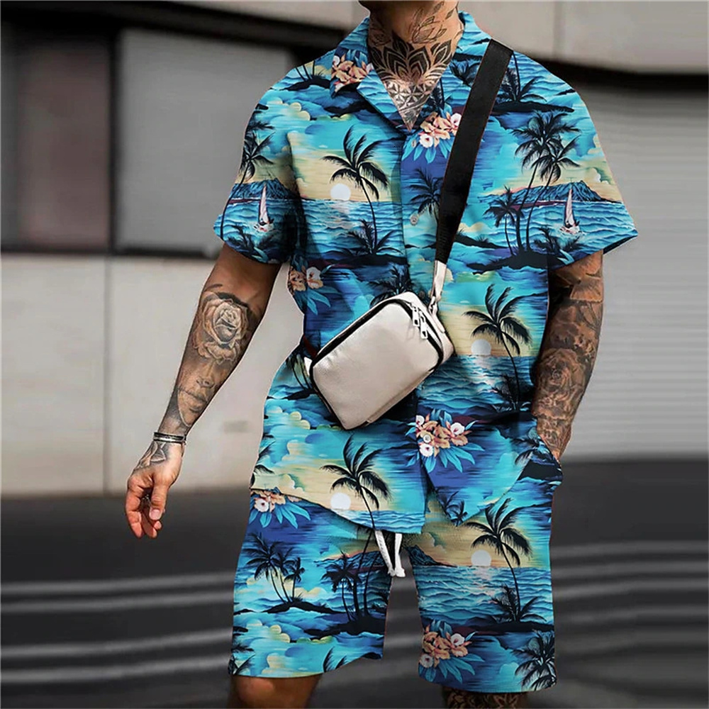 Mens Casual Shirts Casual Short-sleeved Shirt Men Plus Size Hawaiian 3d Digital Print Mens Top Vintage Summer Streetwear Shirt For Men Women 230613