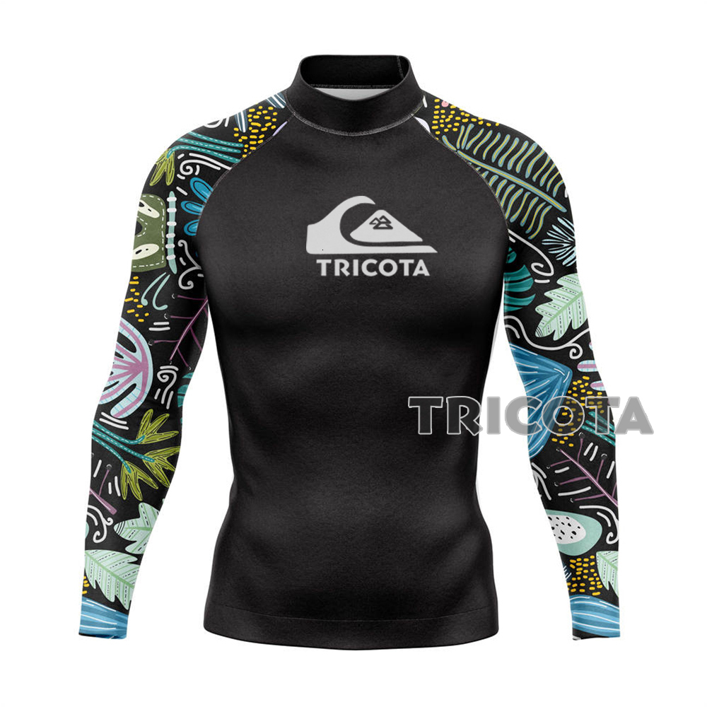Wetsuits Drysuits Men Surfing Rashguard Shirts Long Sleeve Tight Swimwear UV Protection Water Sports Swimming Floatsuit Diving Tops Boxing T-shirt 230