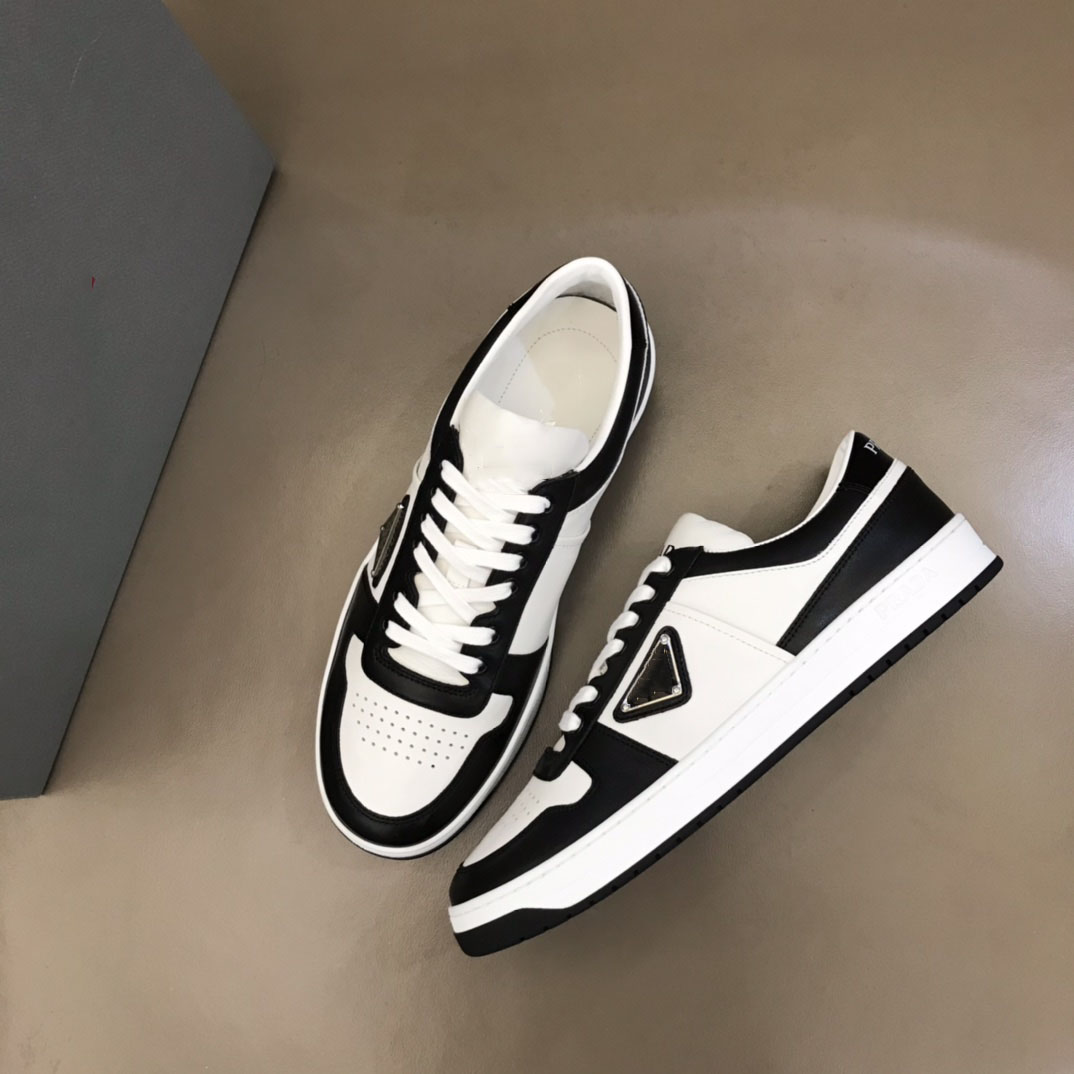 Popular Casual-stylish Downtown Men Shoes High Top Nappa Leather White Black Sneaker Top Brand Wholesale Discount Man Skateboard Walking