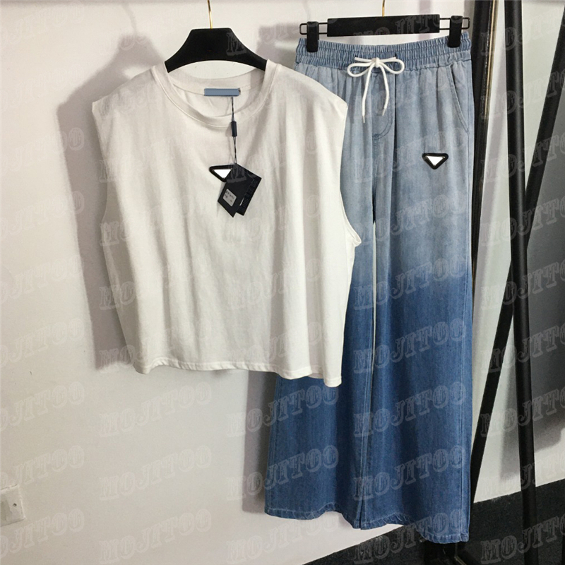 Metal Badge Denim Pants Vest Tank Top For Women Gradient Elastic High Waist Wide Leg Jeans Sleeveless Vests
Metal Badge Denim Pants Vest Tank Top For Women Gradient Elastic High Waist Wide Leg Jeans Sleeveless Vests