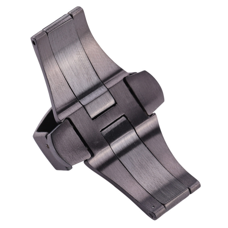 Watch Bands Fashion Black Golden Buckle Accessories 22mm 20mm For Panerai Stainless Steel Double Button Butterfly Clasp Silver 230613