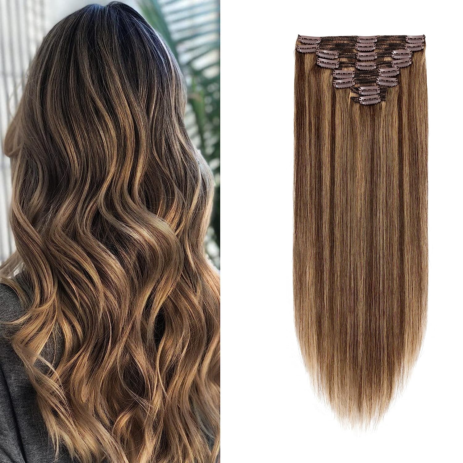 Clip in Hair Extensions Remy Human Hair Highlights color P4/27 Double Weft clip ins Extension 120g
Clip in Hair Extensions Remy Human Hair Highlights color P4/27 Double Weft clip ins Extension 120g