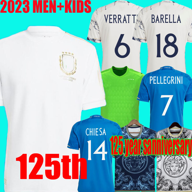 23/24 Italia CHIESA Soccer Jerseys 2023 125-Years Anniversary home Italy RASPADORI VERRATTI BARELLA Shirt TOTTI LORENZO POLITANO special MIRETTI Football uniform
23/24 Italia CHIESA Soccer Jerseys 2023 125-Years Anniversary home Italy RASPADORI VERRATTI BARELLA Shirt TOTTI LORENZO POLITANO special MIRETTI Football uniform