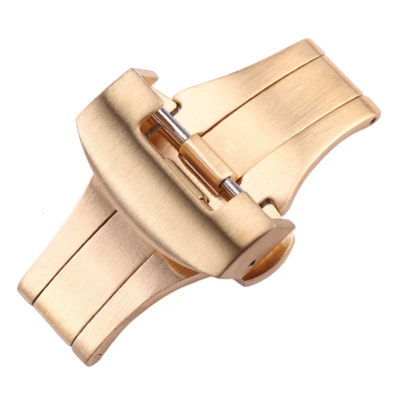 Watch Bands Fashion Black Golden Buckle Accessories 22mm 20mm For Panerai Stainless Steel Double Button Butterfly Clasp Silver 230613