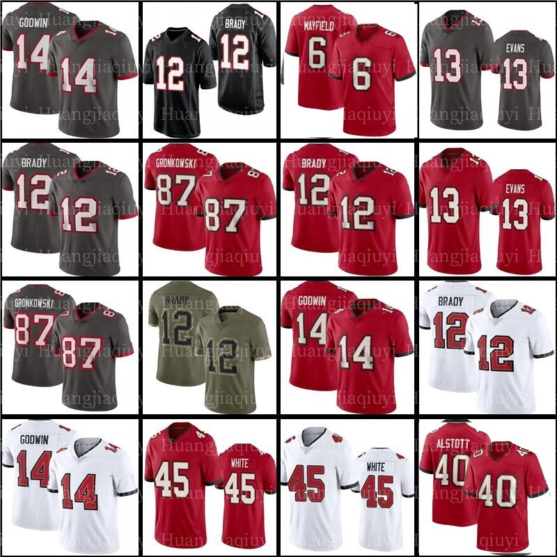 Tom Brady Buccaneeres Football Jersey 6 Baker Mayfield Mike Evans Devin White Chris Godwin Kyle Tampas Bayes Trask Antoine Winfield Jr. Carlton Davis III Vita Vea, Women jersey