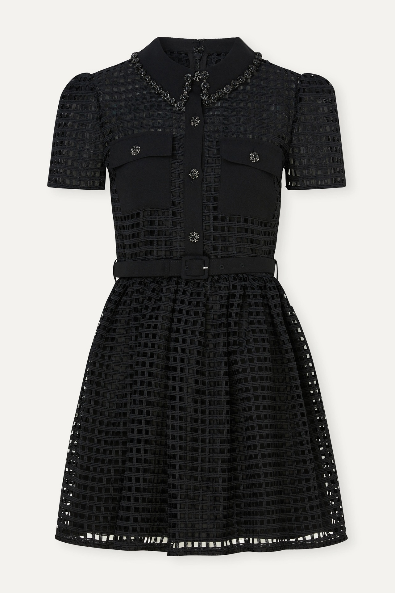 Casual Dresses New S/elf Portrait Women's Heavy Work Beaded High Waist Slim Fit Dress Short Skirt