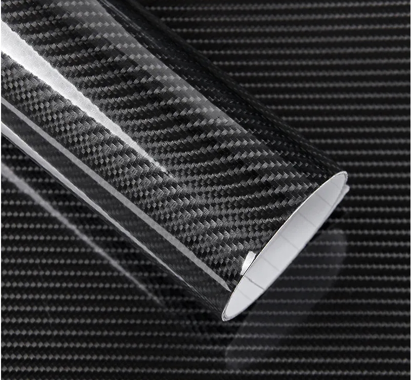 5D Carbon Fiber Vinyl Wrap Film Car Sticker Glossy Motorcycle truck heet Wrap Roll Waterproof Auto Decoration Accessories Black 50*200cm