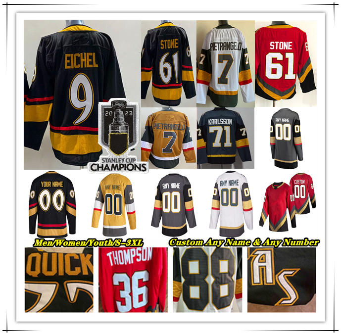2023 Stanley Cup Champion Vegas Hockey Jersey Jack Eichel Adin Hill Mark Stone Jonathan Marchessault Chandler Stephenson William Karlsson Pietrangelo Smith Quick, Women grey with 2023 champions patch
2023 Stanley Cup Champion Vegas Hockey Jersey Jack Eichel Adin Hill Mark Stone Jonathan Marchessault Chandler Stephenson William Karlsson Pietrangelo Smith Quick, Women grey with 2023 champions patch