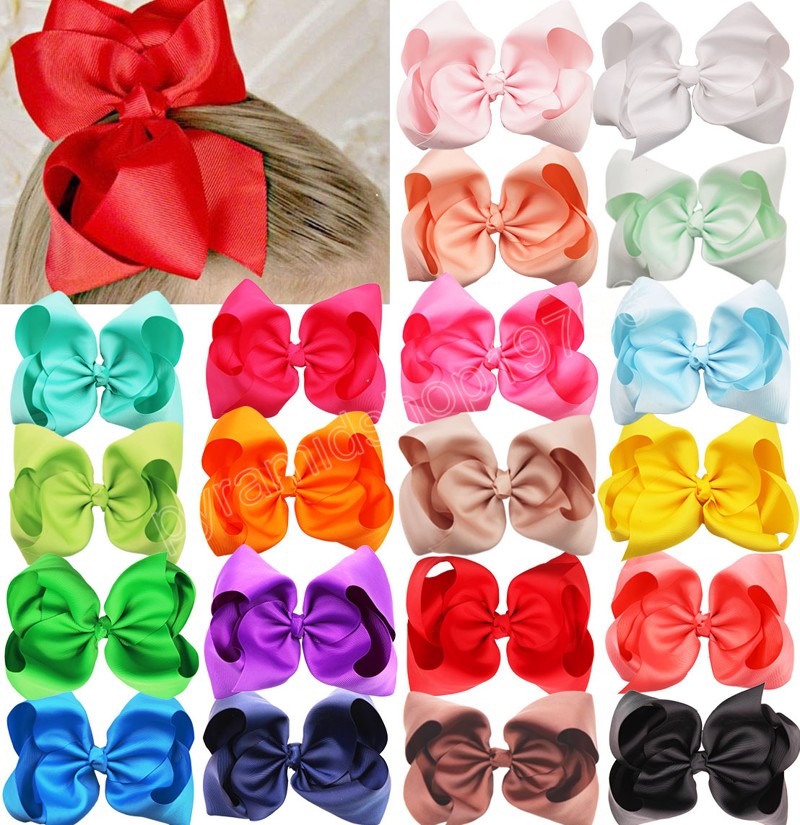 Toddler Solid Color Big Bowknot Hair Clips Fashion Handmade Ribbon Bows Baby Girls Hairpin Infant Headwear Birthday Gift