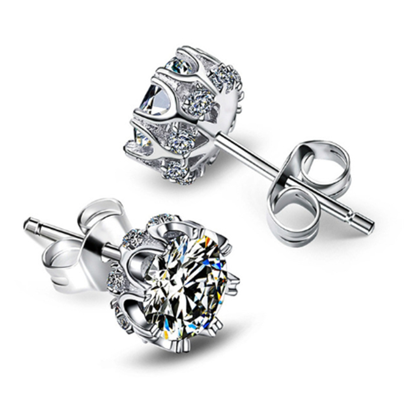 Trendy Stud Earrings Original 925 Sterling Silver AAAAA cz Party Wedding Earrings For Women Bridal Engagement Jewelry