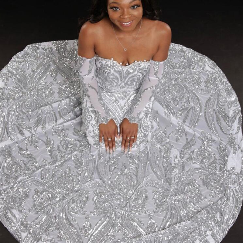 Silver Sequin Black Girls Prom Dress 2023 Sparkle Sweetheart Mermaid Tight Plus Size Evening Gowns African Women Formal Party robe de soiree vestido d