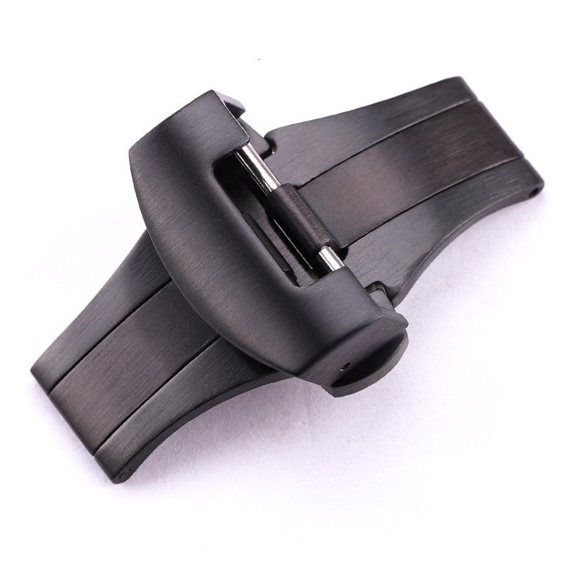 Watch Bands Fashion Black Golden Buckle Accessories 22mm 20mm For Panerai Stainless Steel Double Button Butterfly Clasp Silver 230613
