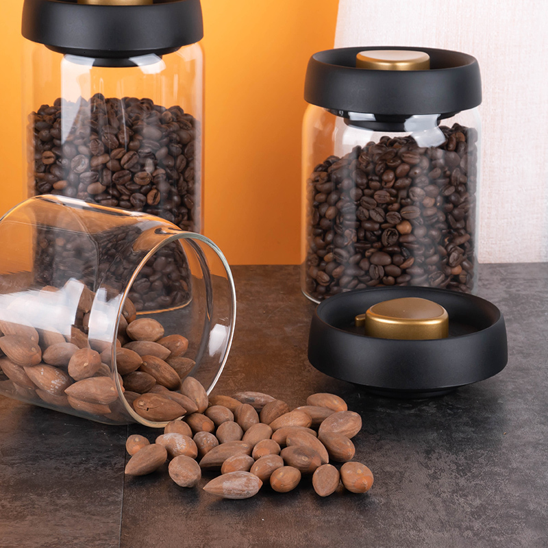 Storage Boxes Bins GIANXI Vacuum Coffee Beans Bottles Creative Sealed Glass Tank Food Grains Container Transparent Tea Candy 230613