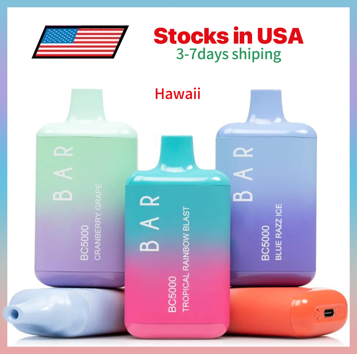 Stocks in USA ,ELF BC 5000PUFFS Disposable E Cigaretes 5000puffs vape pen 13ml prefilled mesh coil pods 650mah rechargeable battery,Can ship to hawaii,Alaska
Stocks in USA ,ELF BC 5000PUFFS Disposable E Cigaretes 5000puffs vape pen 13ml prefilled mesh coil pods 650mah rechargeable battery,Can ship to hawaii,Alaska