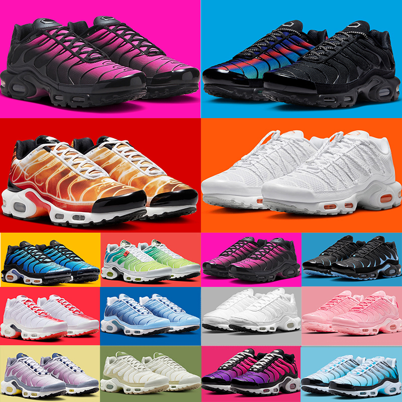 Free shipping Tn plus berlin running shoes tns men womens triple black white University Blue Dusk atlanta Pink Oxford mens trainers sports sneakers tennis size 5.5-12