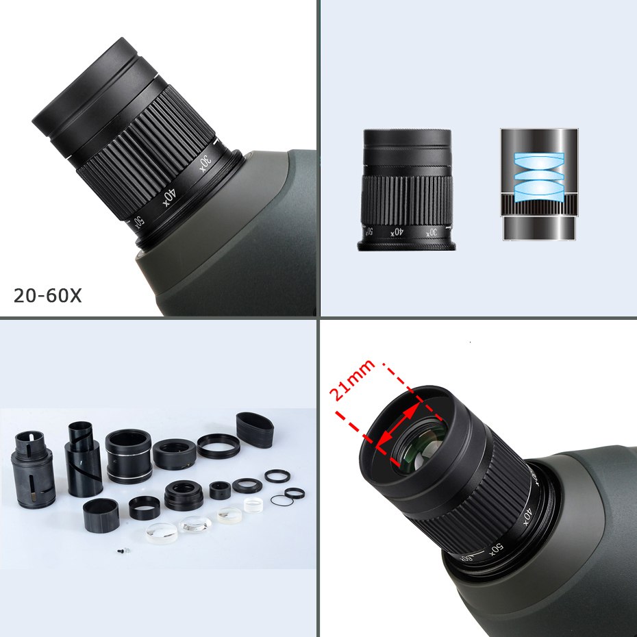 Telescope Binoculars SVBONY-SV411 20-60X7080 Dual Focus Spotting Scope Professional Telescope wTripod Waterproof Camping equipment for Birdwatching 23