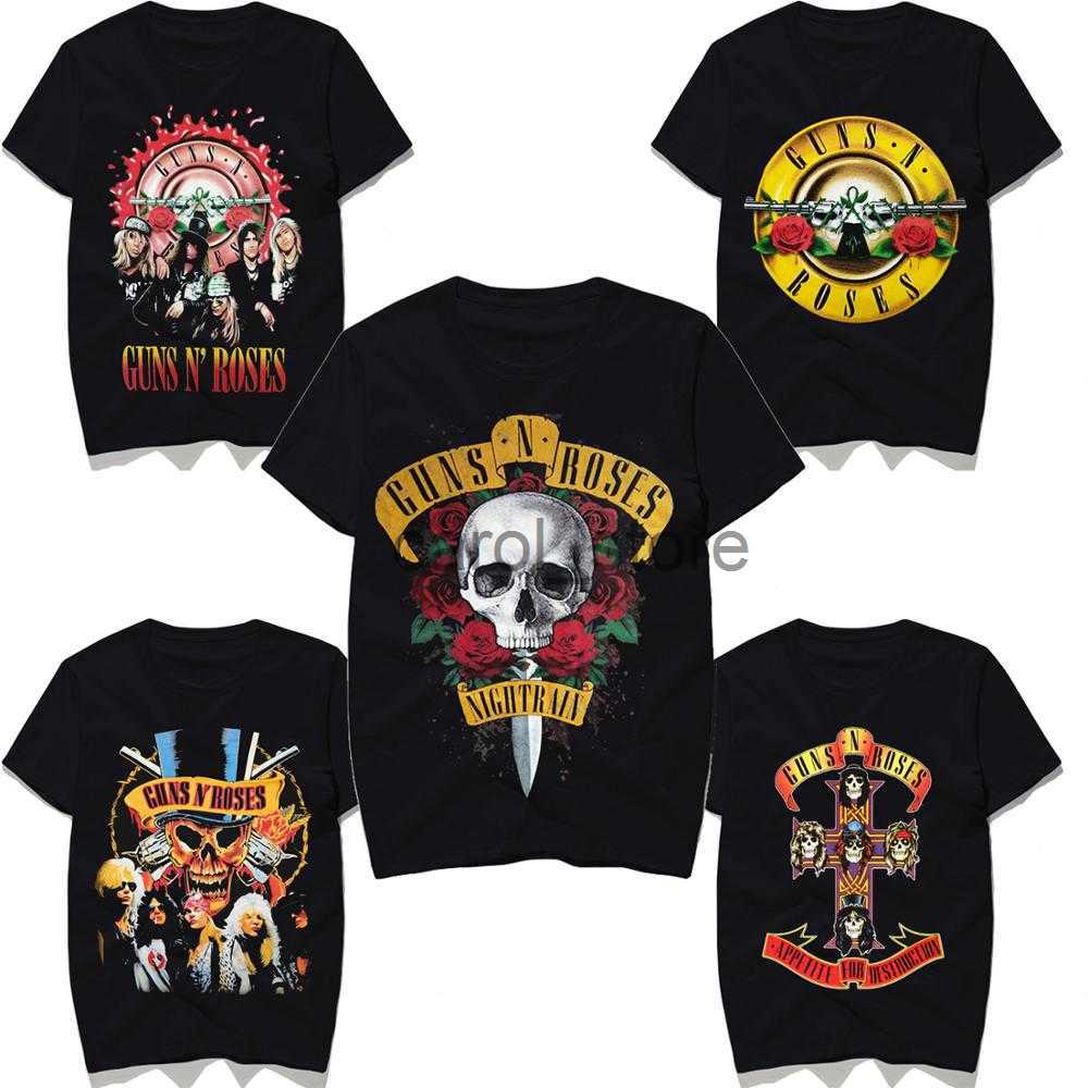 

Men' T-Shirts 2021 New Fashion Rock Guns N Roses Band T-Shirt Men Clothes Black White Heavy Metal Tops 3D Print Hip Hop Tees Large Size M-3XL J230614, Dx-87-bk