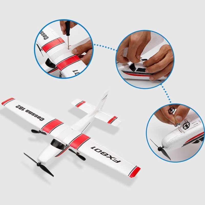ElectricRC Aircraft RC Plane Toy 2.4GHz 2CH EPP Craft Foam Electric Outdoor Remote Control Glider FX-801 RC Airplane DIY Fixed Wing Aircraft 230613