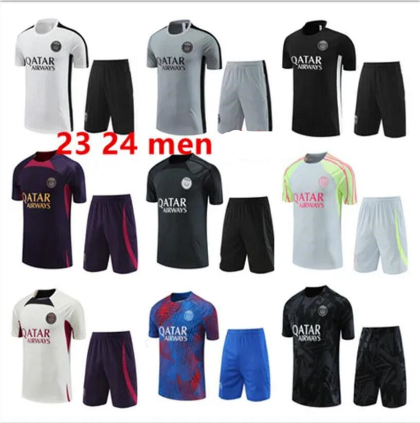 22/23/24 PSGs soccer Jerseys tracksuit 2023 2024 Paris Sportswear men kids training suit Short sleeved suit Football kit uniform chandal sweatshirt Sweater set