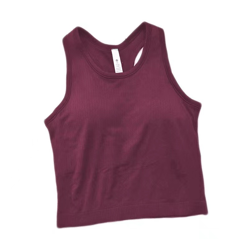 Yoga Racerback Sport Fi Crop Tops Built in Bra Yoga Running Gym Sleevel Ebb Vest Solid Quick Dry Tank Sports Tops Yoga Outfit
