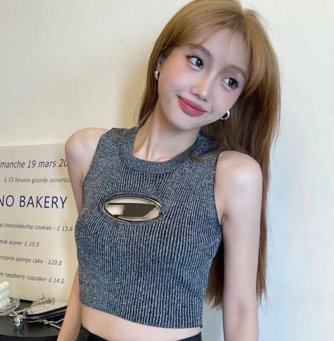 Cropped top knit Tank designer T-shirt hollow out Tee womens knits women tops sexy sleeveless yoga summer tees vests