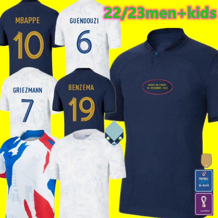 Maillots de football French soccer jersey 2023 BENZEMA MBAPPE GRIEZMANN 22 23 Francia Men Kids KIMPEMBE FEKIR maillot women football shirt hommes Kante VARANE 2022
Maillots de football French soccer jersey 2023 BENZEMA MBAPPE GRIEZMANN 22 23 Francia Men Kids KIMPEMBE FEKIR maillot women football shirt hommes Kante VARANE 2022