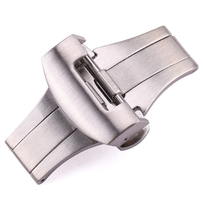 Watch Bands Fashion Black Golden Buckle Accessories 22mm 20mm For Panerai Stainless Steel Double Button Butterfly Clasp Silver 230613