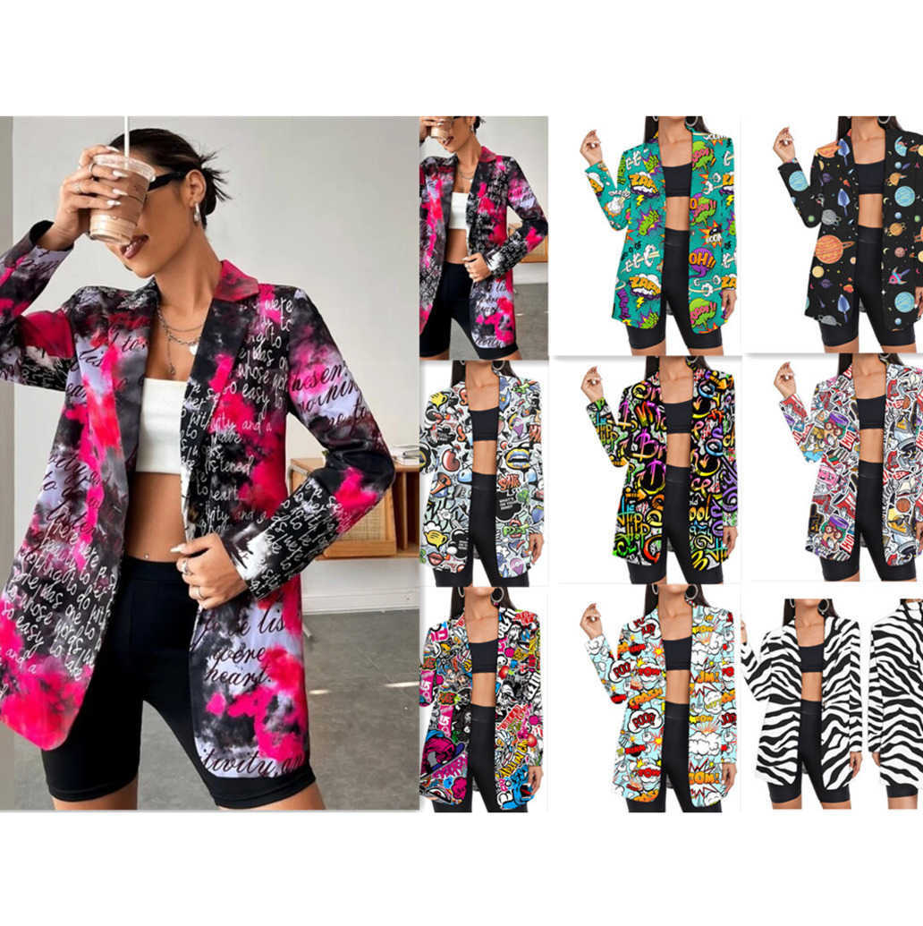 2023 women 28 colors blazer fashion non positioning printing womens casual small suit jacket trend womens wear