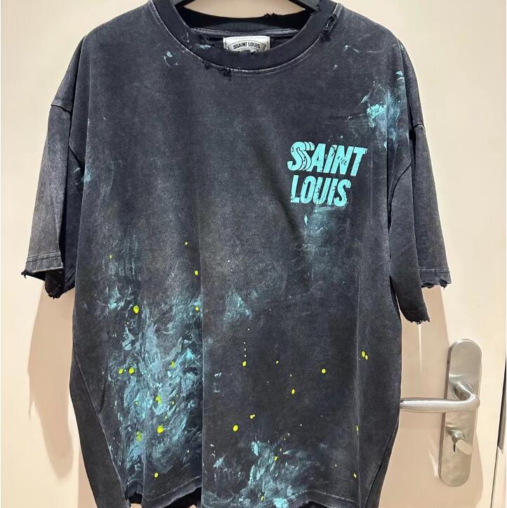 23SS Vintage Loose Oversized Summer Tee Tops T shirt For Men Clothing