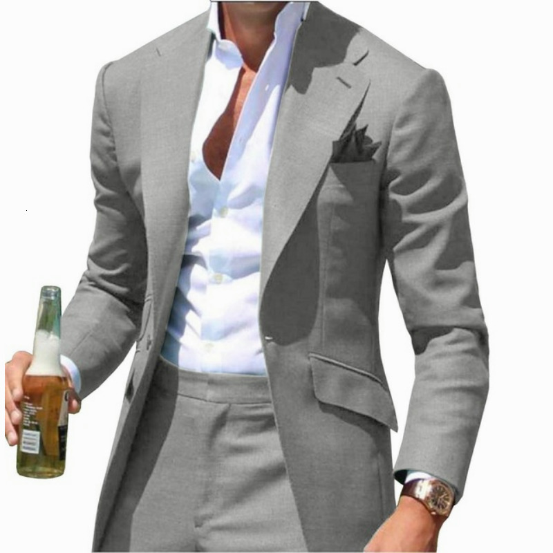 Men's Suits Blazers Collar Men Slim Fit Notched Green Mens Suit Jackets Pants 2 Piece Formal Causal Business Wedding Groom Wear 230614