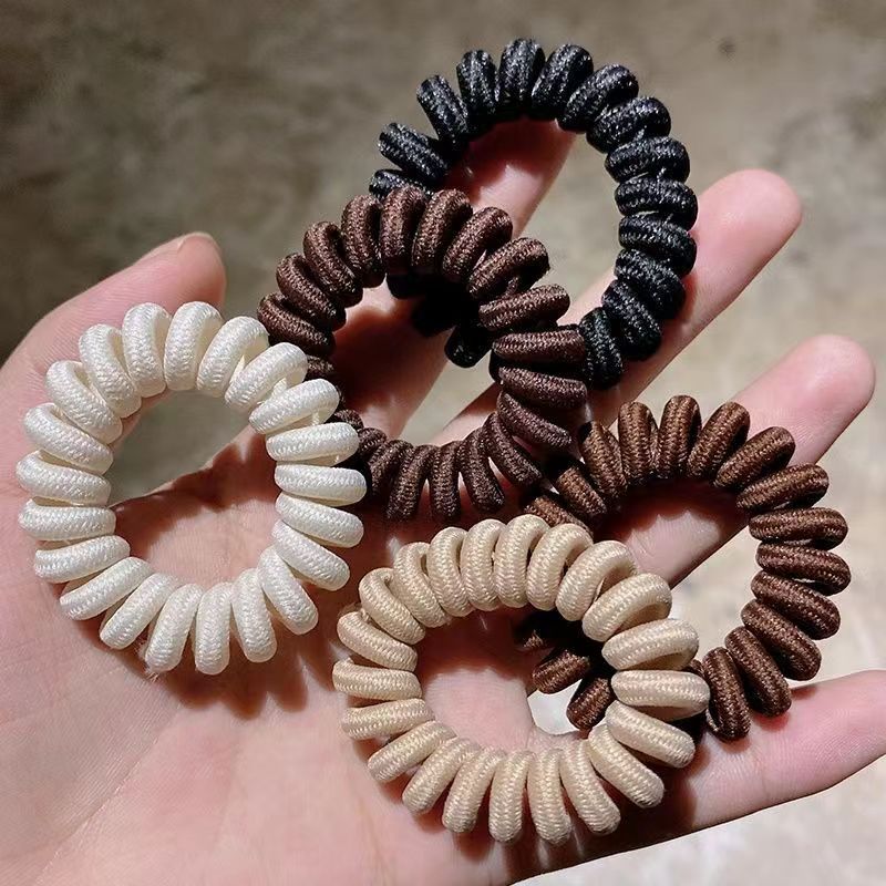 Luxury Designer Designer South Korean Cloth Art Telephone Line Hair Ring Net For Woman Red Simple Girl Hairline Spring for woman Binding Head Rubber B