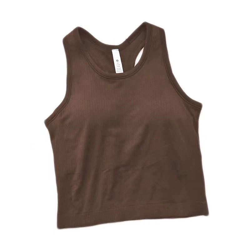 Yoga Racerback Sport Fi Crop Tops Built in Bra Yoga Running Gym Sleevel Ebb Vest Solid Quick Dry Tank Sports Tops Yoga Outfit