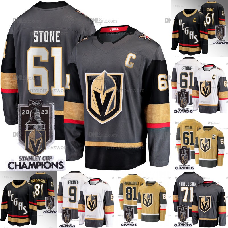 Vegas 61 Mark Stone Jersey 2023 Stanley Cup Champions Patch Jonathan Marchessault Jack Eichel Zach Whitecloud Shea Theodore William Karlsson Hockey Jerseys