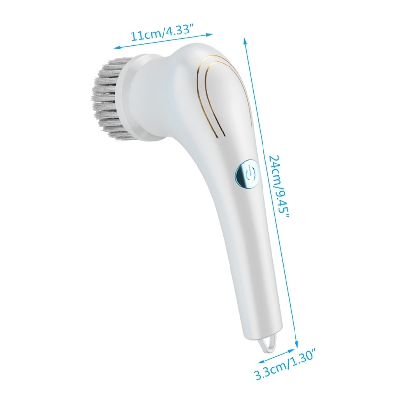 Cleaning Brushes Handheld Shower Cleaner Brush Electric Spin Scrubber Cordless Power Spinning Scrub with 5 Replaceable Heads 230613