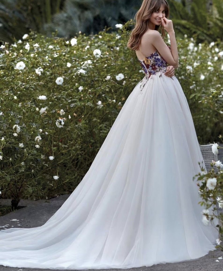 Boho Lace 2024 Wedding Dress Sweetheart A-E Bridal Gown With 3D Ral Appliques