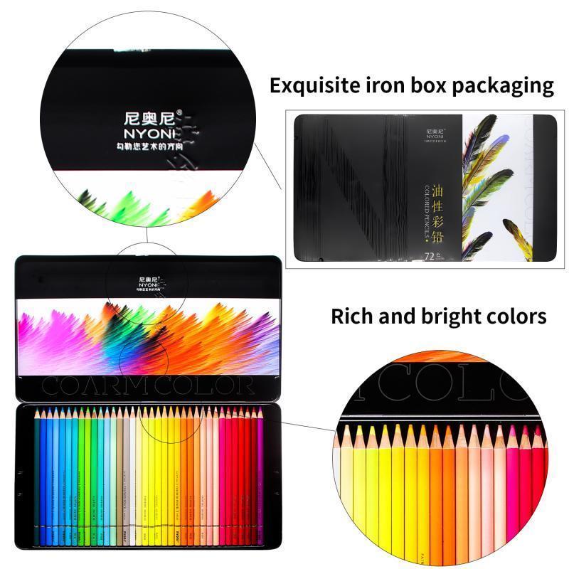 Pencils NYNOI 24364872120 Colored pencil Set Professional Oil 3.7mm Refill Tin box Graffiti Drawing pencils For School Supplies 230614