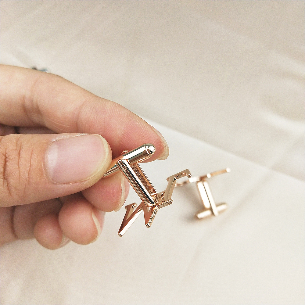 Cuff Links Custom Cufflinks Personalized Initials 13 Letter Stainless Steel Cufflink Men Suit Shirt Accessories Groomsmen Gift 230614