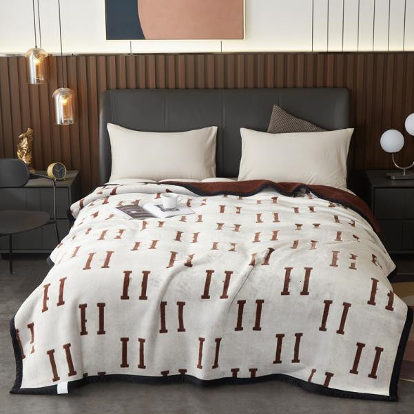 Blanket Wholesale Thickened Mink Fur Fabric Double Flannel Air Conditioning Blanket Bed Sheet Raschel Sofa Cover Blanket Top Quality Best quality