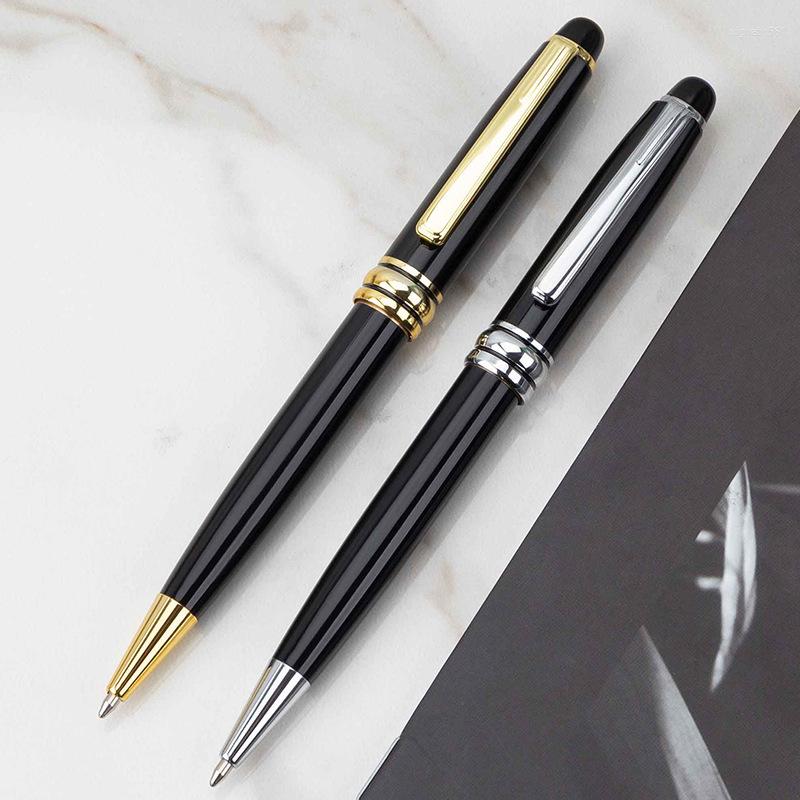 High Grade Rotatable Oily Ballpoint Pen Black Metal Signature Enterprise Business Graduation Gift For Students