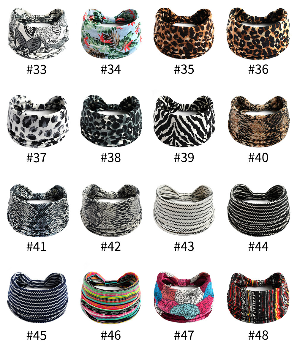 More than 300Colors Sports Wide-sided Elastic Headband Boho Hair Band Wash Face Beam Headscarf Yoga Bandanas Accessories