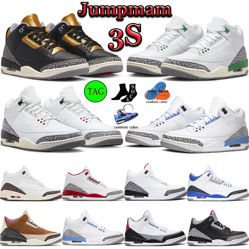 

Mens outdoor basketball shoes 3 3s UNC sneakers Desert Elephant Fire Red Neapolitan Muslin Varsity Royal Lucky Green Dark Iris Mocha sports trainers size 40-47, 34 desert elephant