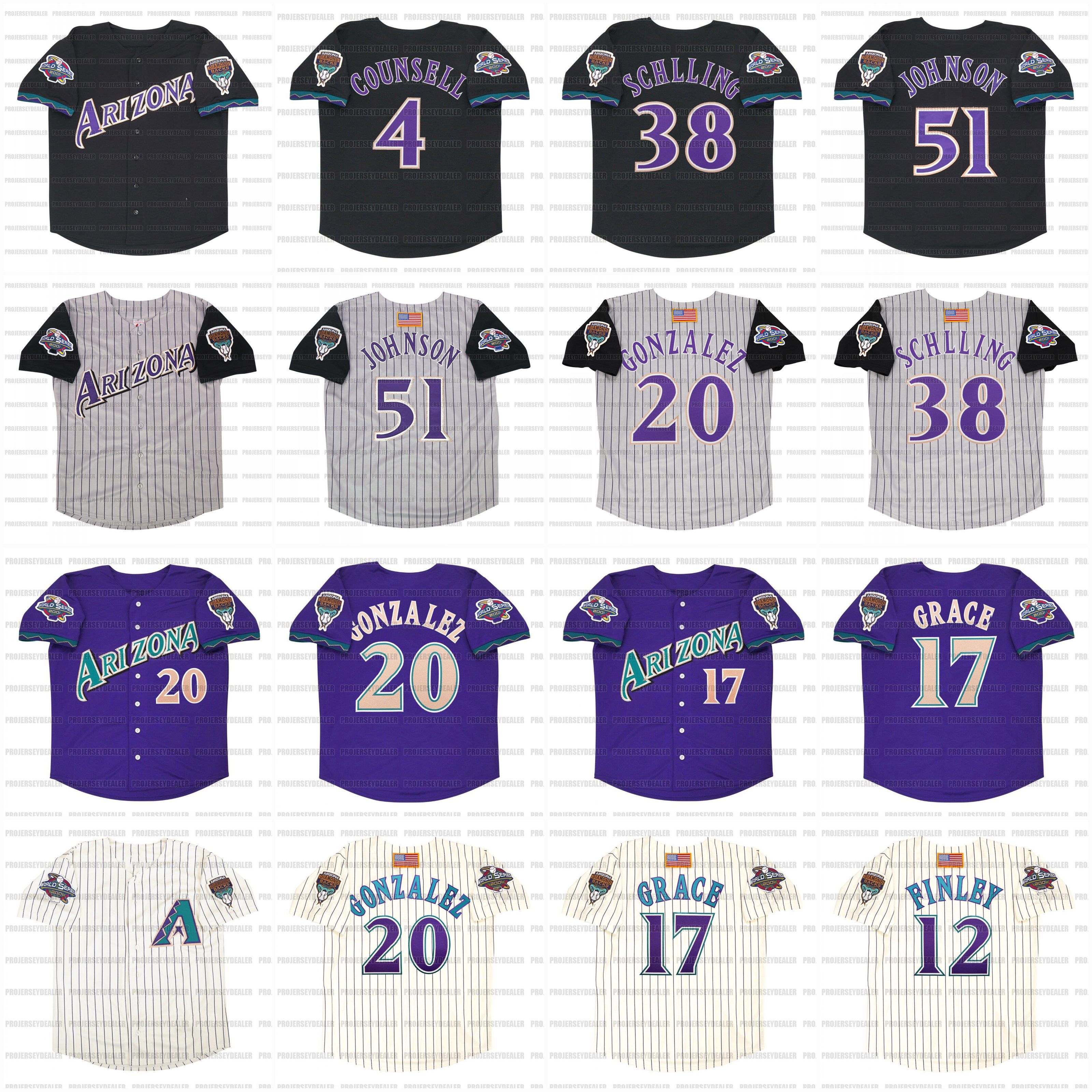 Arizona 2001 World Series Diamondbacks Baseball Jerseys Craig Counsell Tony Womack Matt Williams Steve Finley Mark Grace Luis Gonzalez Curt Schilling Johnson, Black
Arizona 2001 World Series Diamondbacks Baseball Jerseys Craig Counsell Tony Womack Matt Williams Steve Finley Mark Grace Luis Gonzalez Curt Schilling Johnson, Black